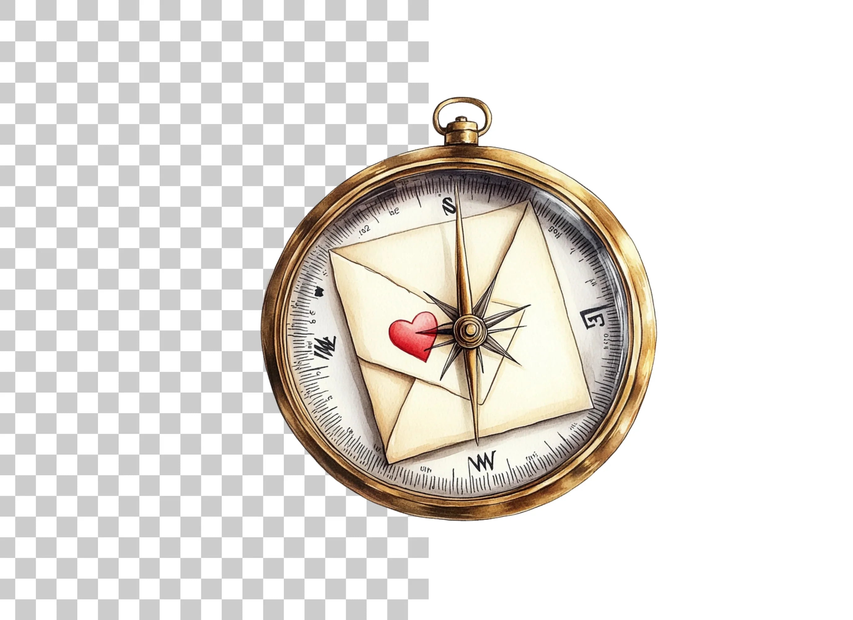 Love Letter Compass Clipart Bundle