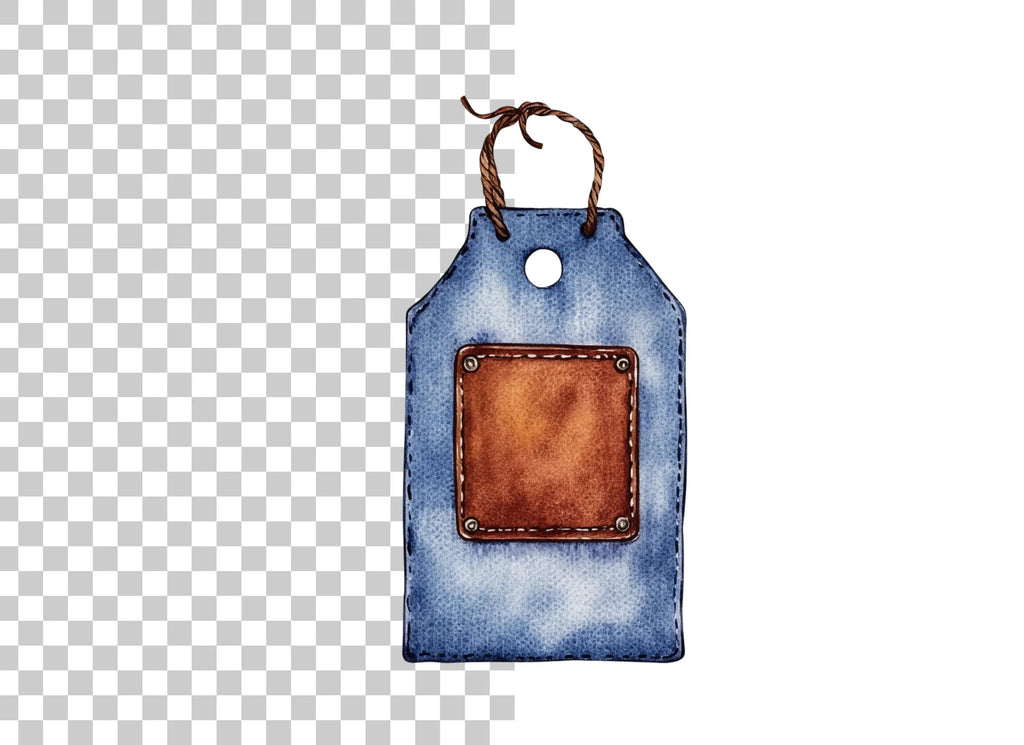 Denim Leather Tags Clipart Bundle
