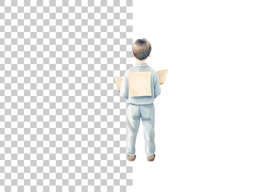 Boy With Backpack Clipart Bundle