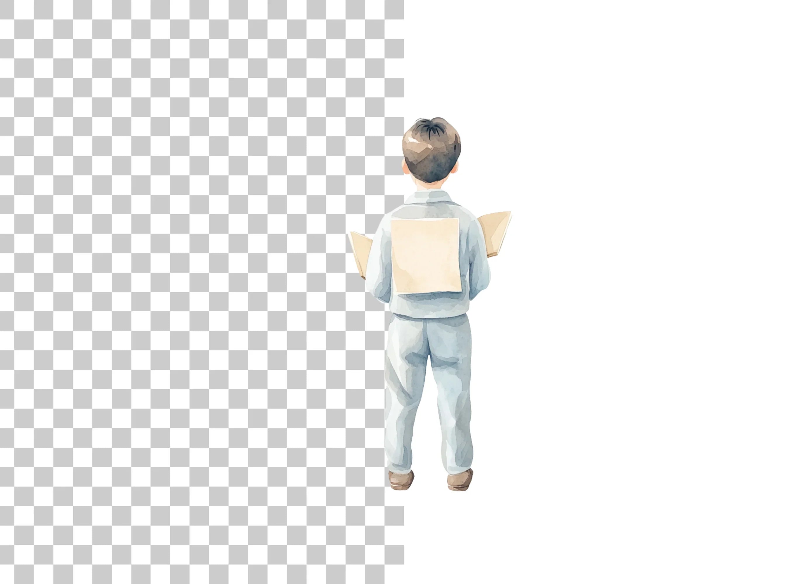 Boy With Backpack Clipart Bundle