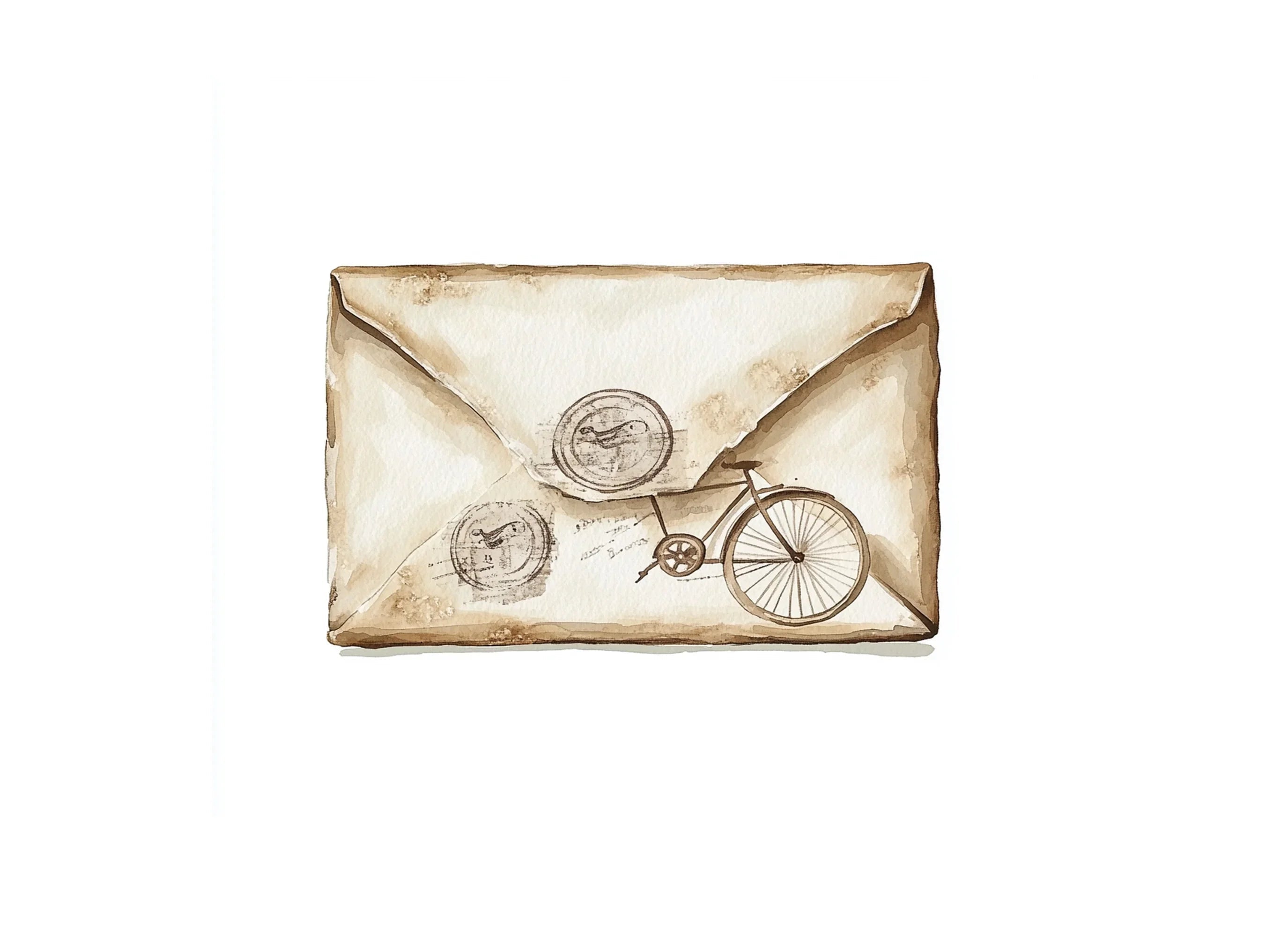 Vintage Bicycle Mail Clipart Bundle
