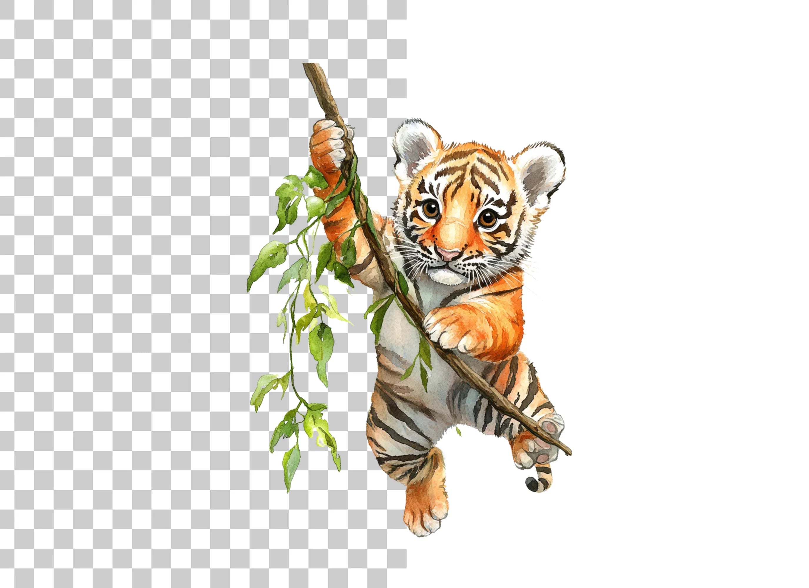 Adorable Baby Tigers Playing Clipart Bundle