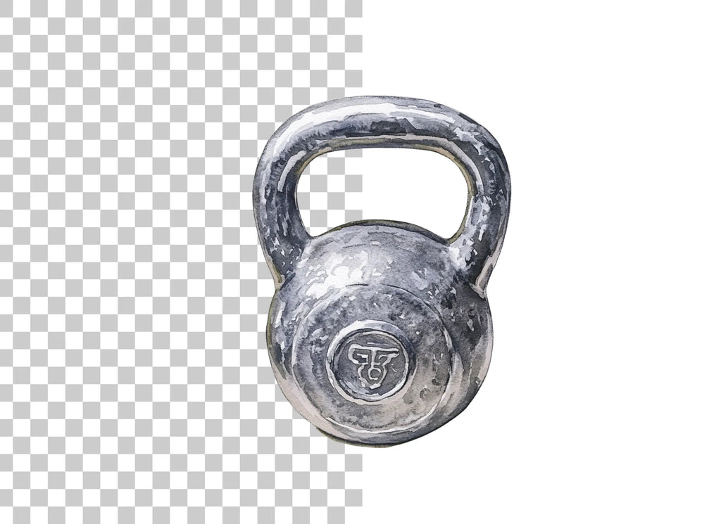 Single Kettlebell Illustration Clipart Bundle