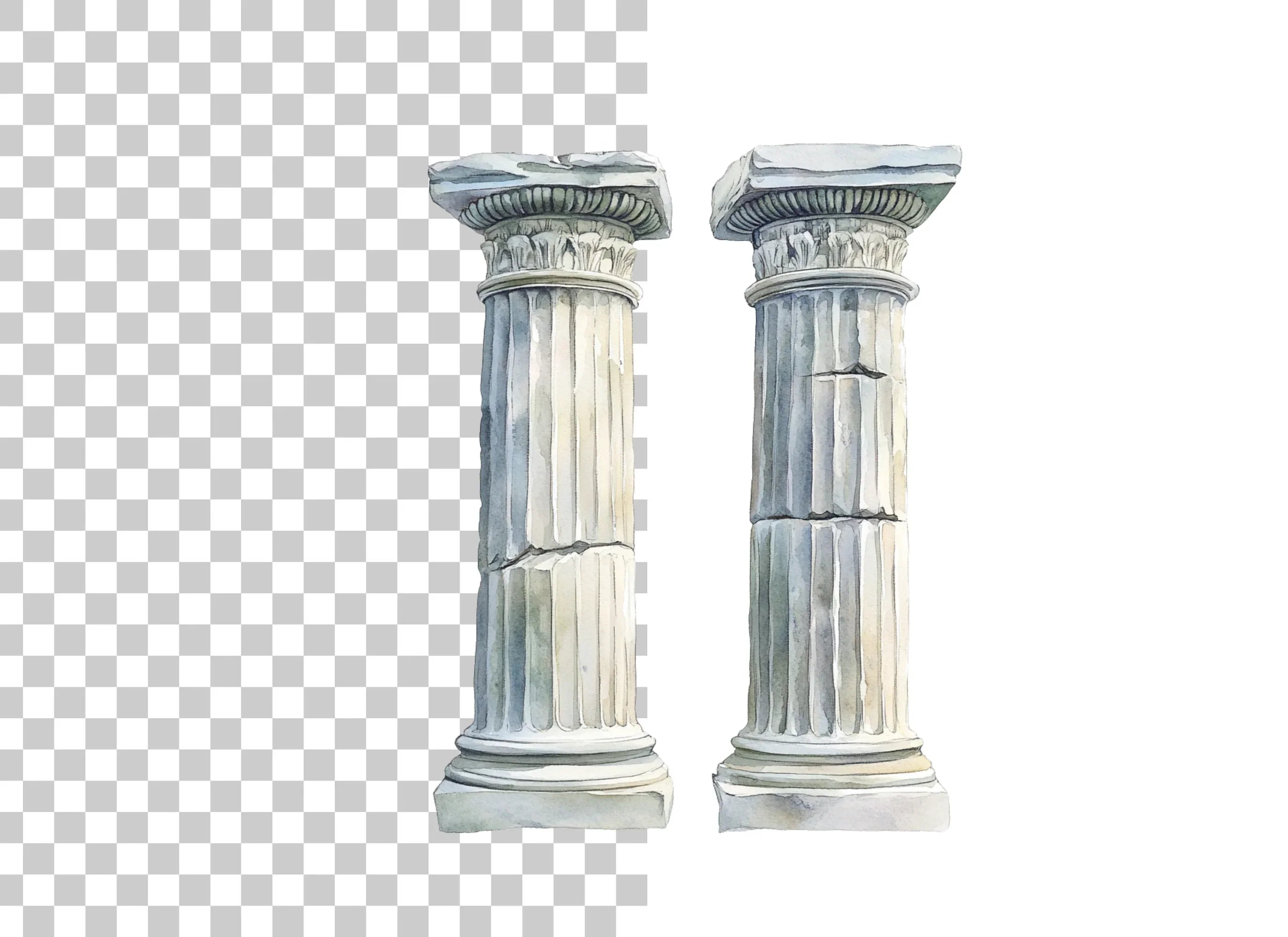 Ancient Roman and Greek Columns Clipart Bundle