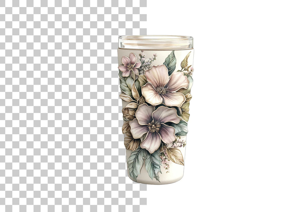 Floral Tumbler Clipart Bundle