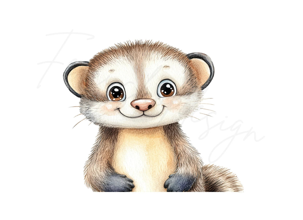 Cute Ferret Clipart Bundle