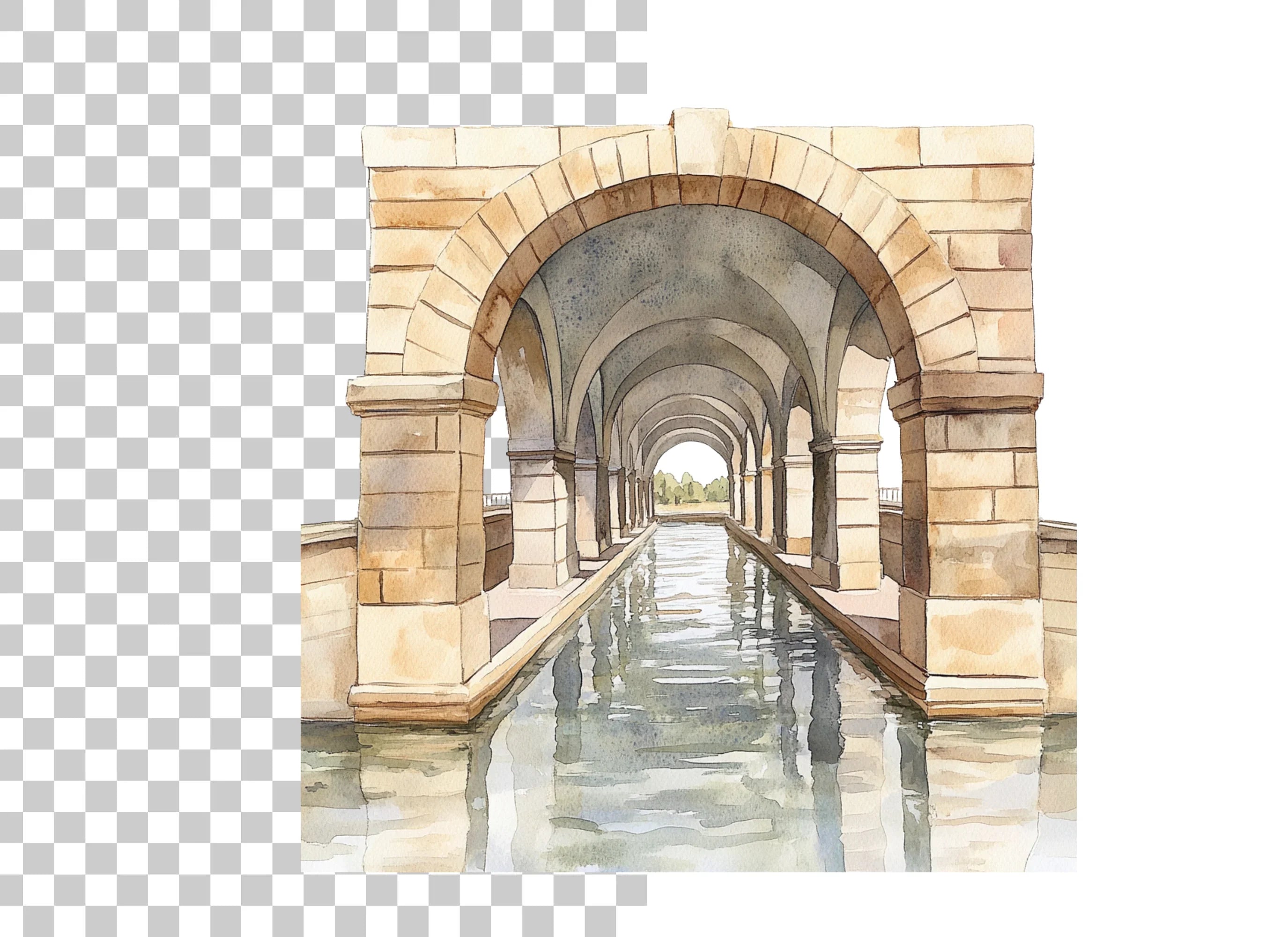 Aqueduct Archway Clipart Bundle