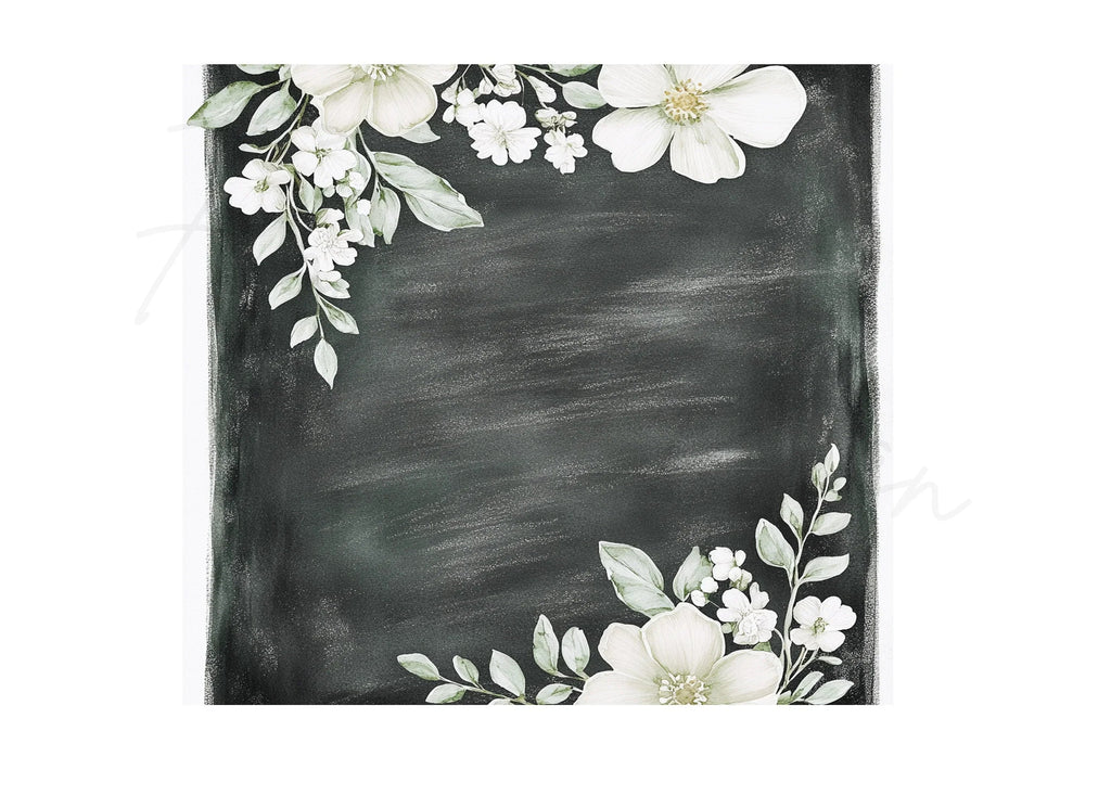 Chalkboard Floral Foliage Clipart Bundle