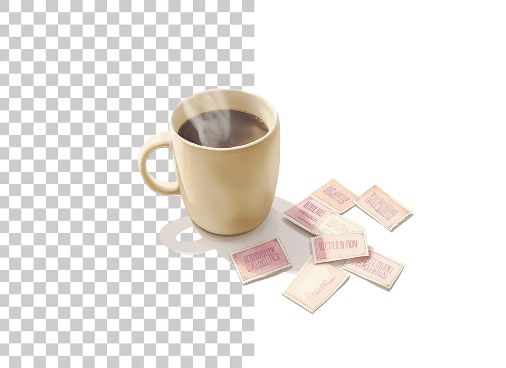 Coffee Mugs Love Notes Clipart Bundle