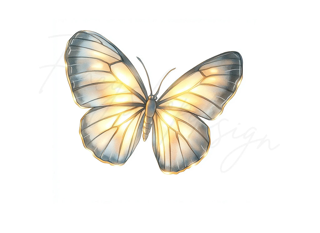 Glowing Fantasy Butterfly Clipart Bundle