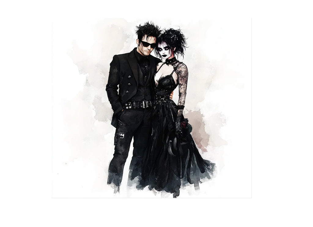 Gothic Wedding Couple Clipart Bundle