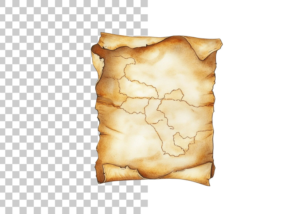 Blank Scroll Map Clipart Bundle