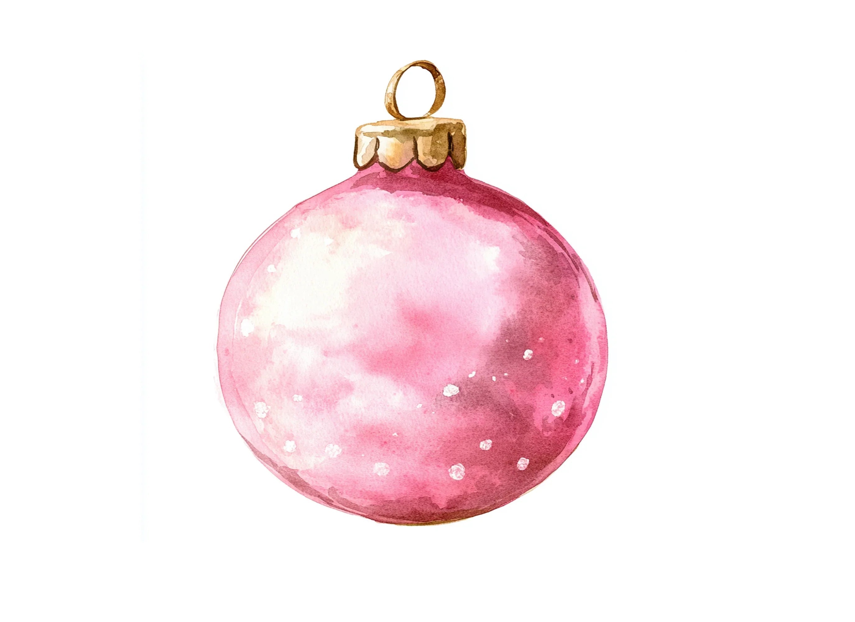 Pink Christmas Baubles Clipart Bundle