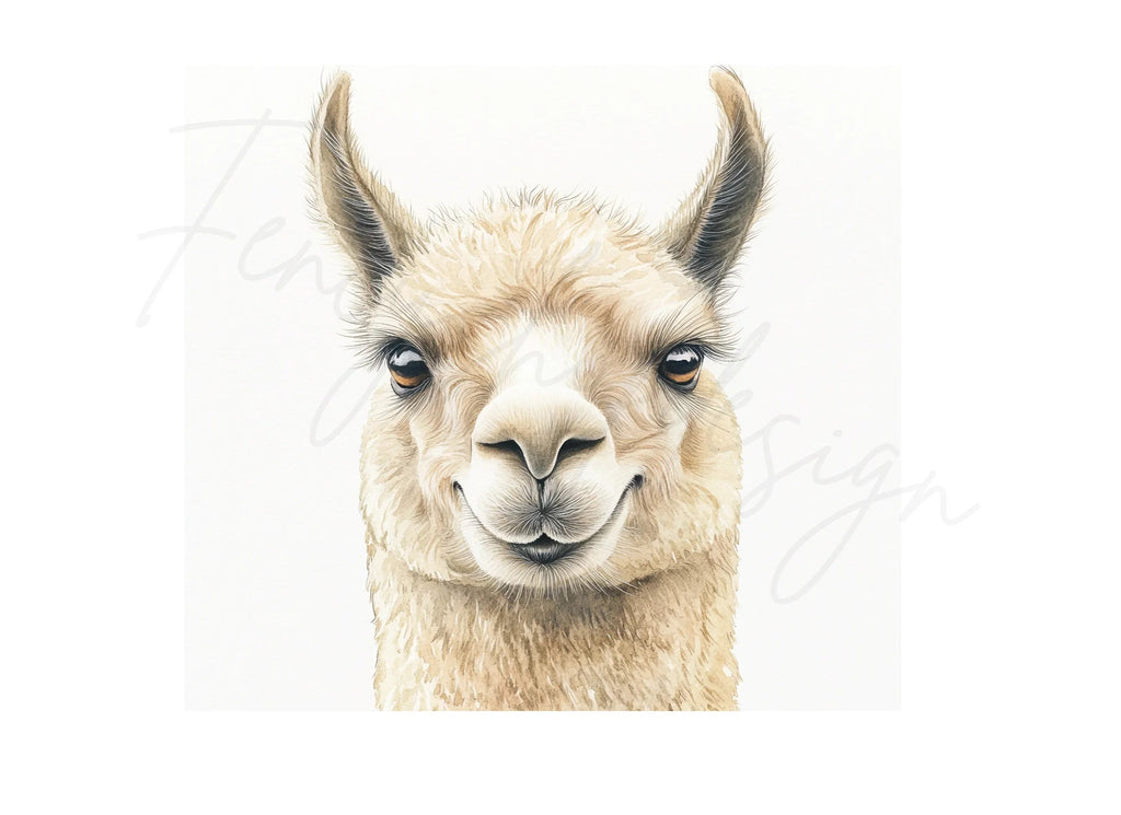 Cute Llama Faces Clipart Bundle