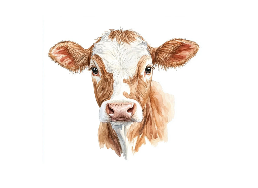 Realistic Cow Faces Clipart Bundle