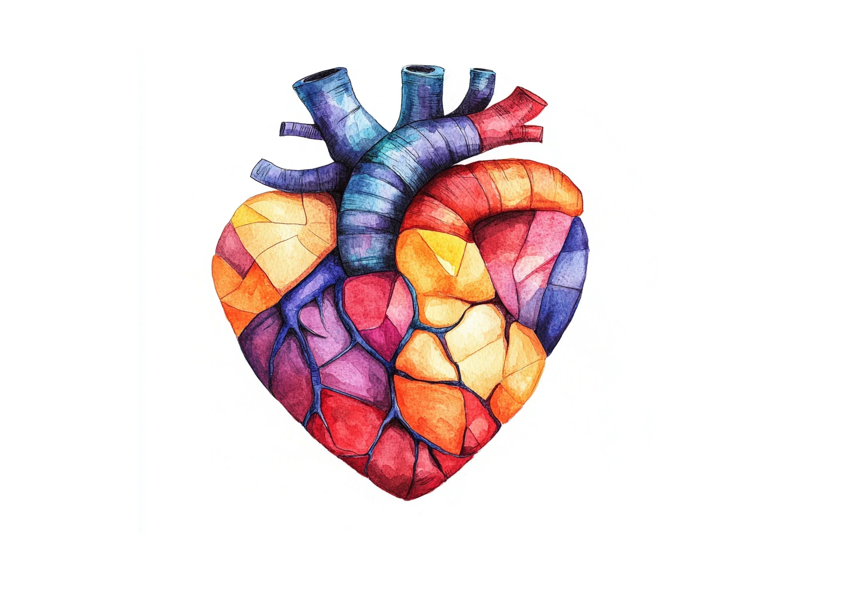 Geometric Anatomical Hearts Clipart Bundle