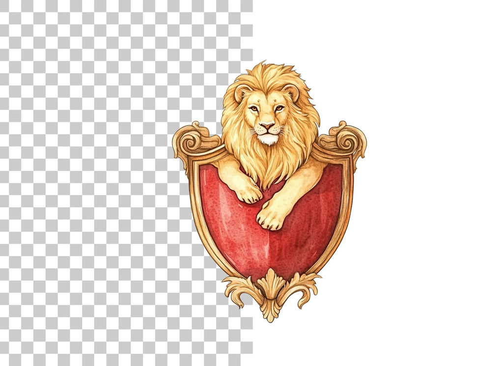 Lion Crest Shield Clipart Bundle