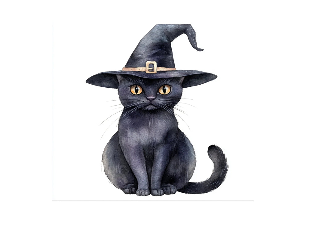 Cute Black Witch Cat Clipart Bundle