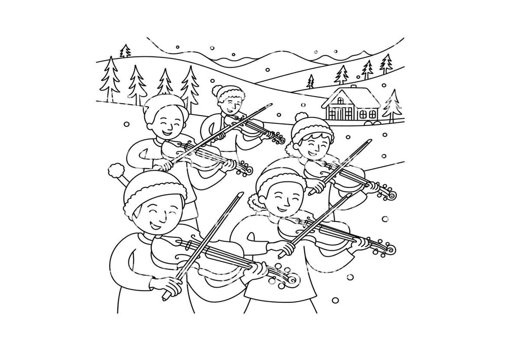 Winter Wonderland Violinists Coloring Books