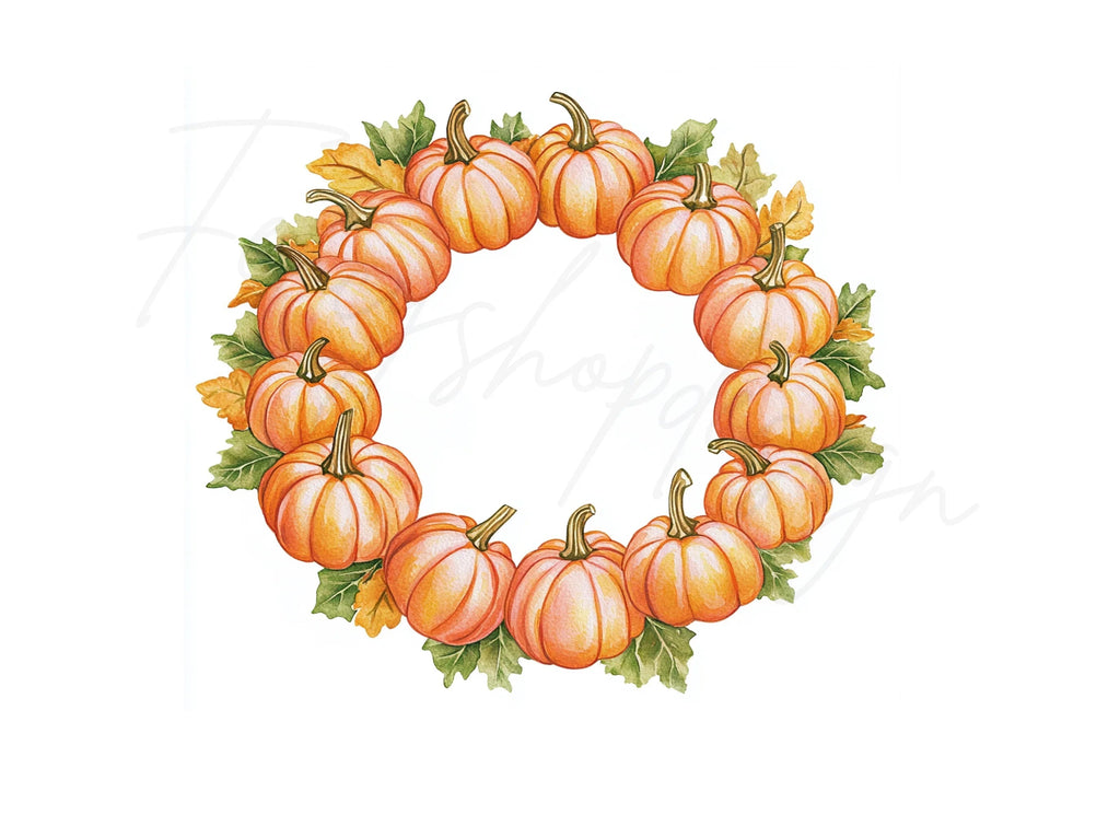 Pumpkin Wreaths Clipart Bundle