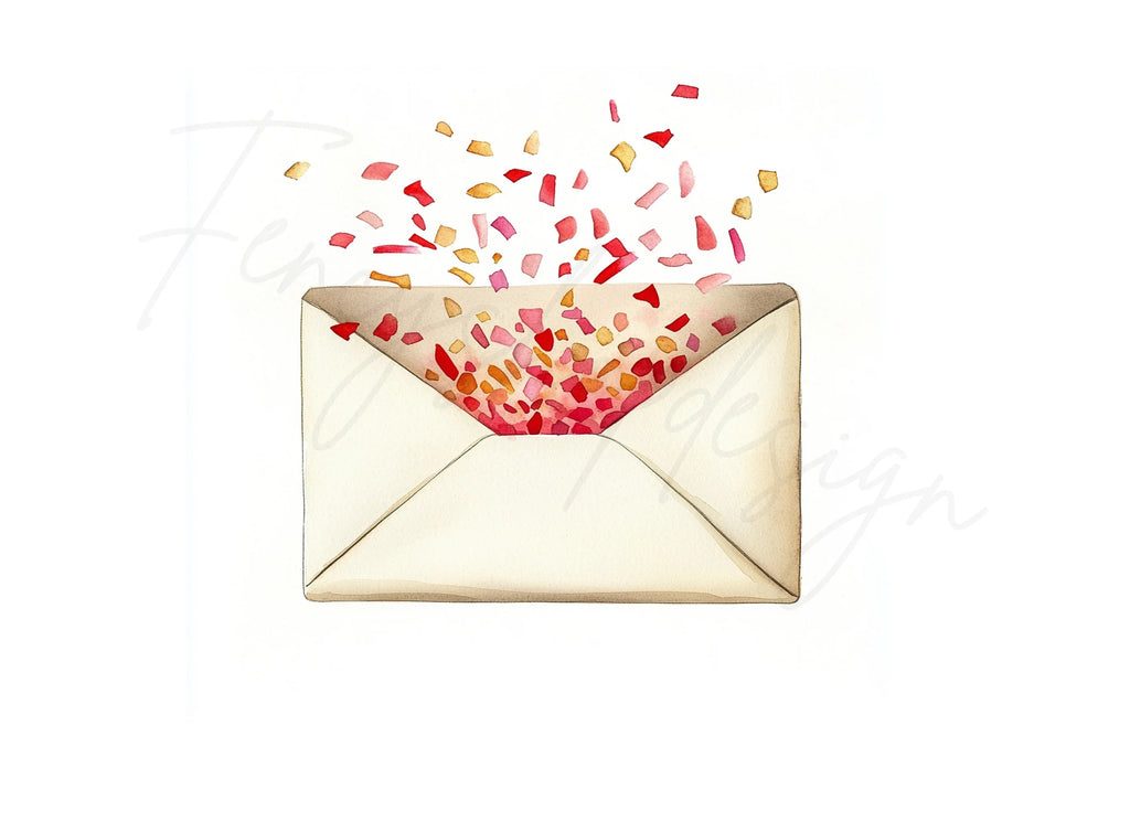 Confetti Burst Envelopes Clipart Bundle