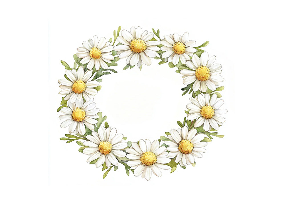 Daisy Wreath Clipart Bundle