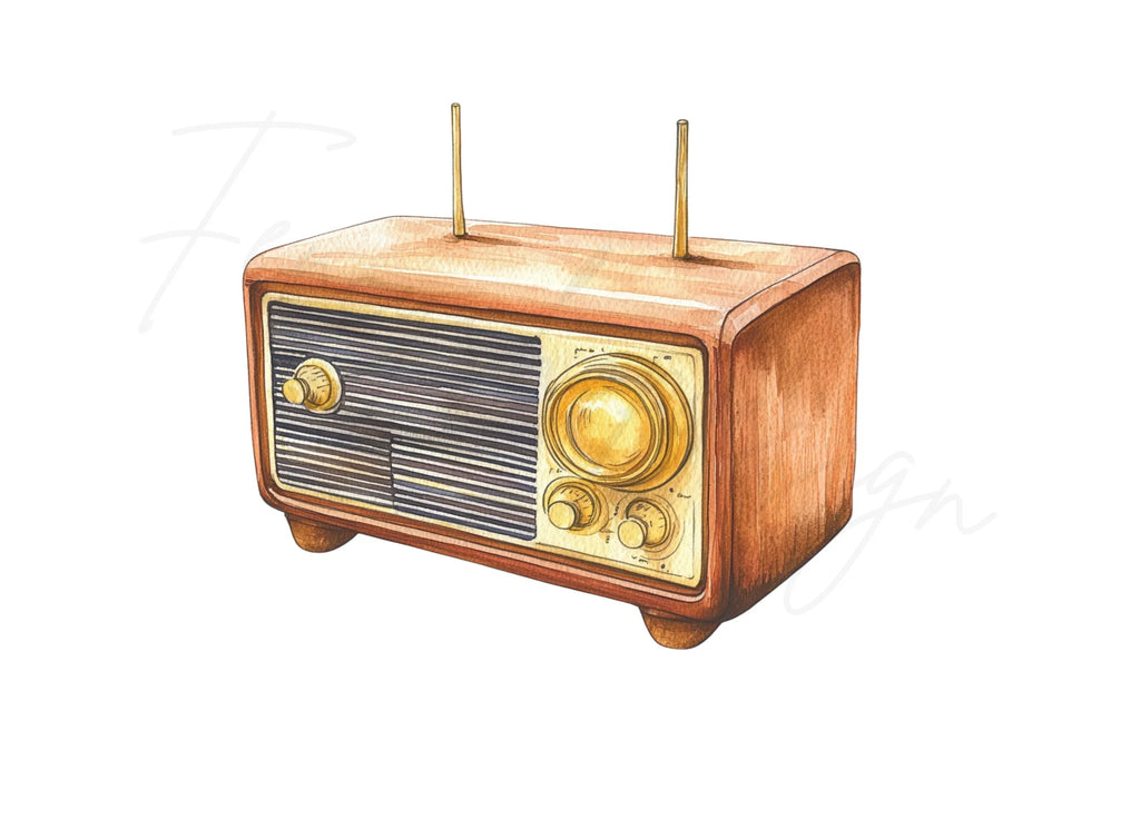 Vintage Radio Clipart Bundle