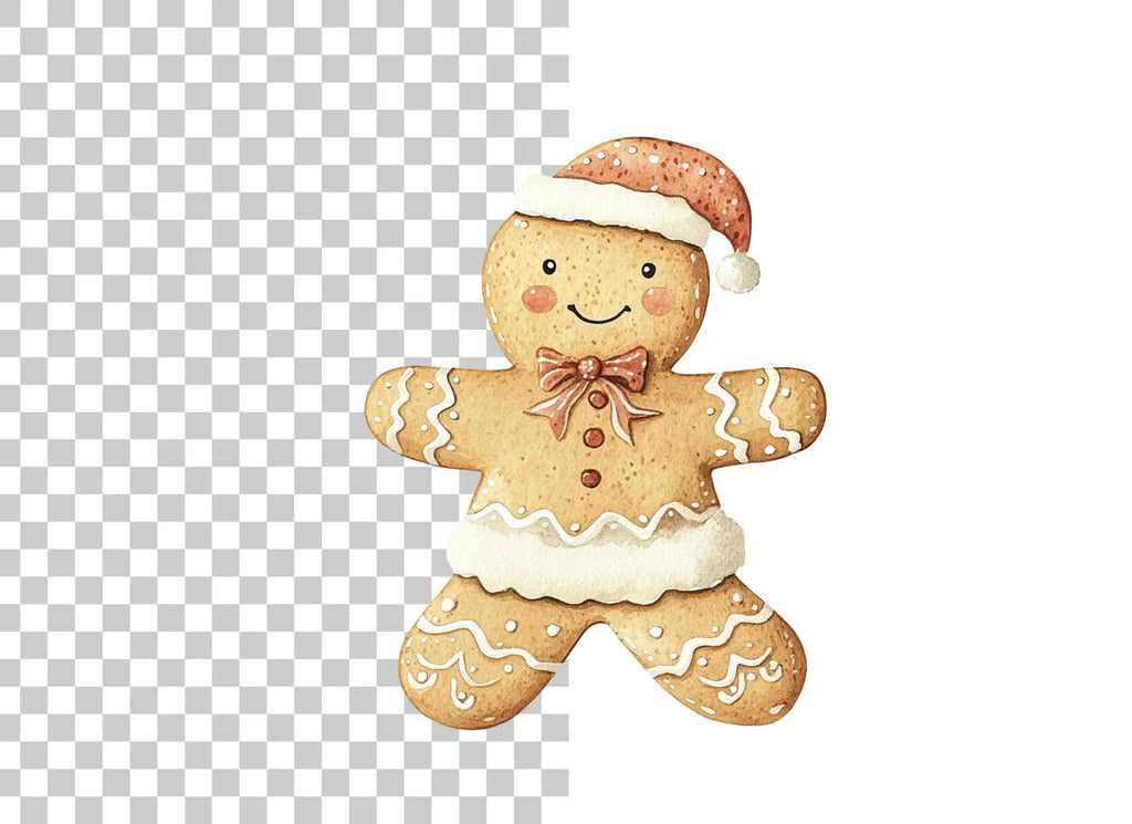 Cute Gingerbread Man Christmas Clipart Bundle