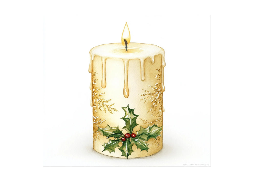 Dripping Wax Christmas Candles Clipart Bundle