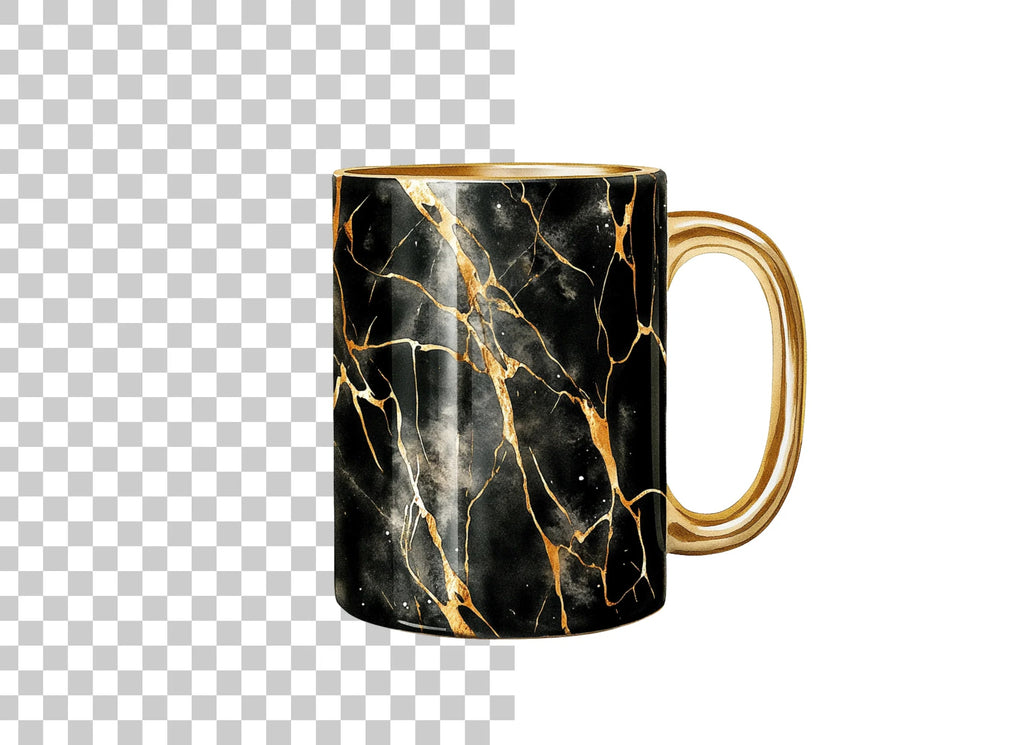 Kintsugi Black and Gold Clipart Bundle
