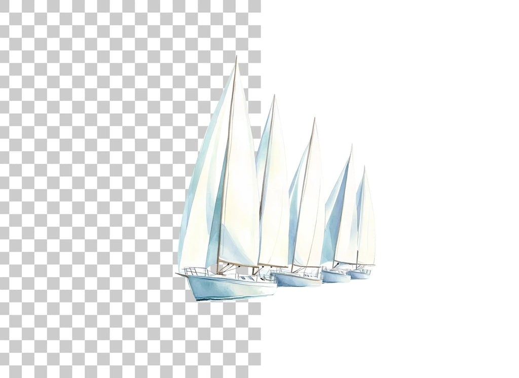 Sailboat Fleet Clipart Bundle