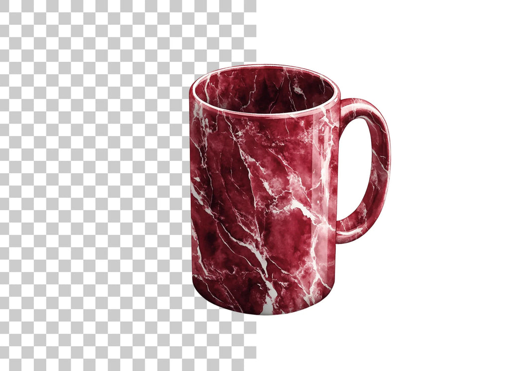 Red Marble Pattern Coffee Clipart Bundle