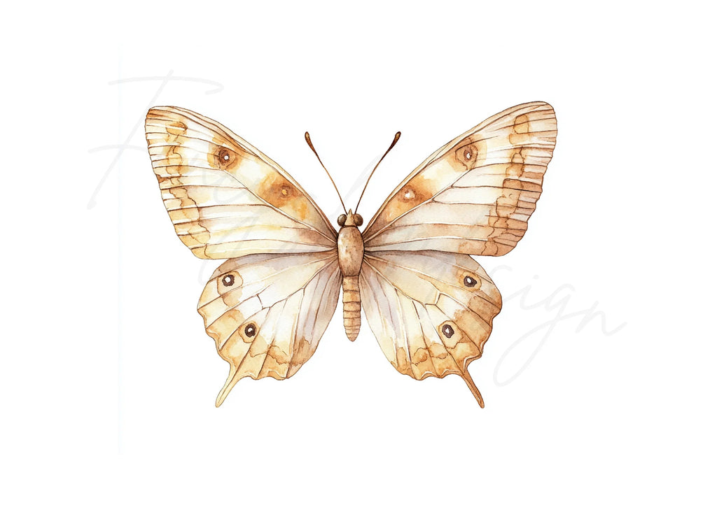 Vintage Brown Butterfly Clipart Bundle
