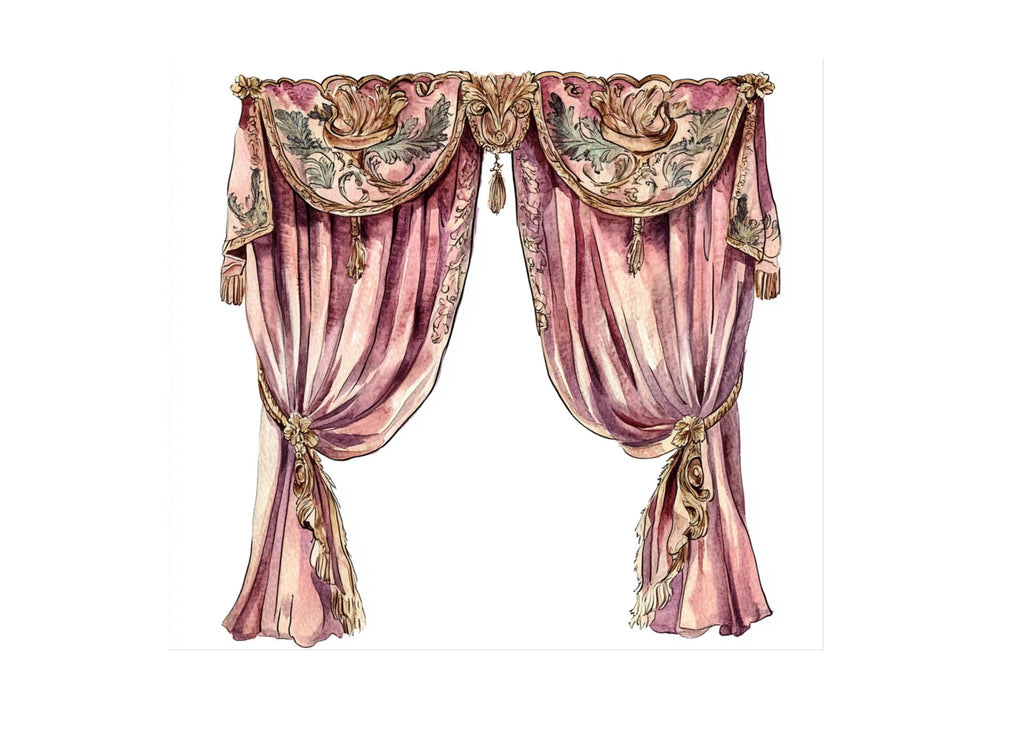 Vintage Drapes Clipart Bundle