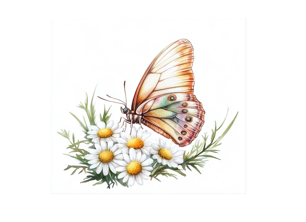 Colorful Butterflies and Daisies Clipart Bundle