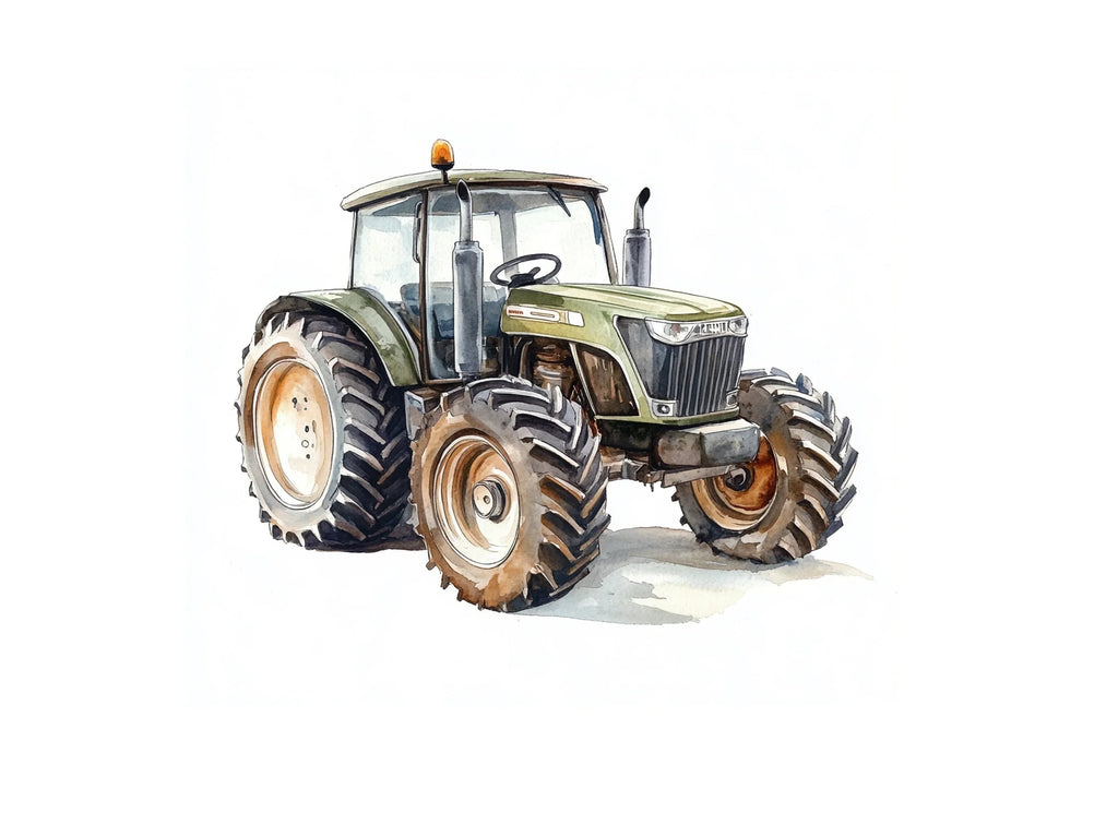 Modern Farm Tractor Clipart Bundle