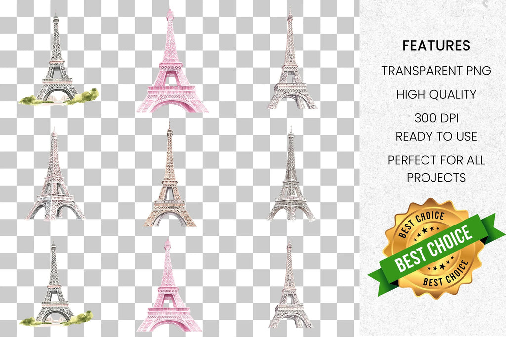 Eiffel Tower Clipart Bundle