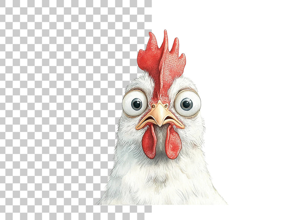 Funny Chicken Faces Clipart Bundle