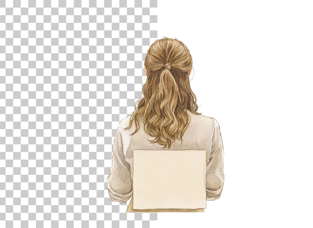Blank Sign Woman Clipart Bundle