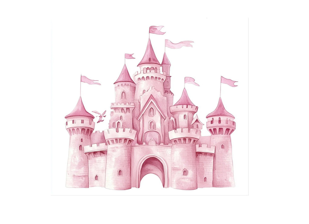 Pink Princess Castle Clipart Bundle