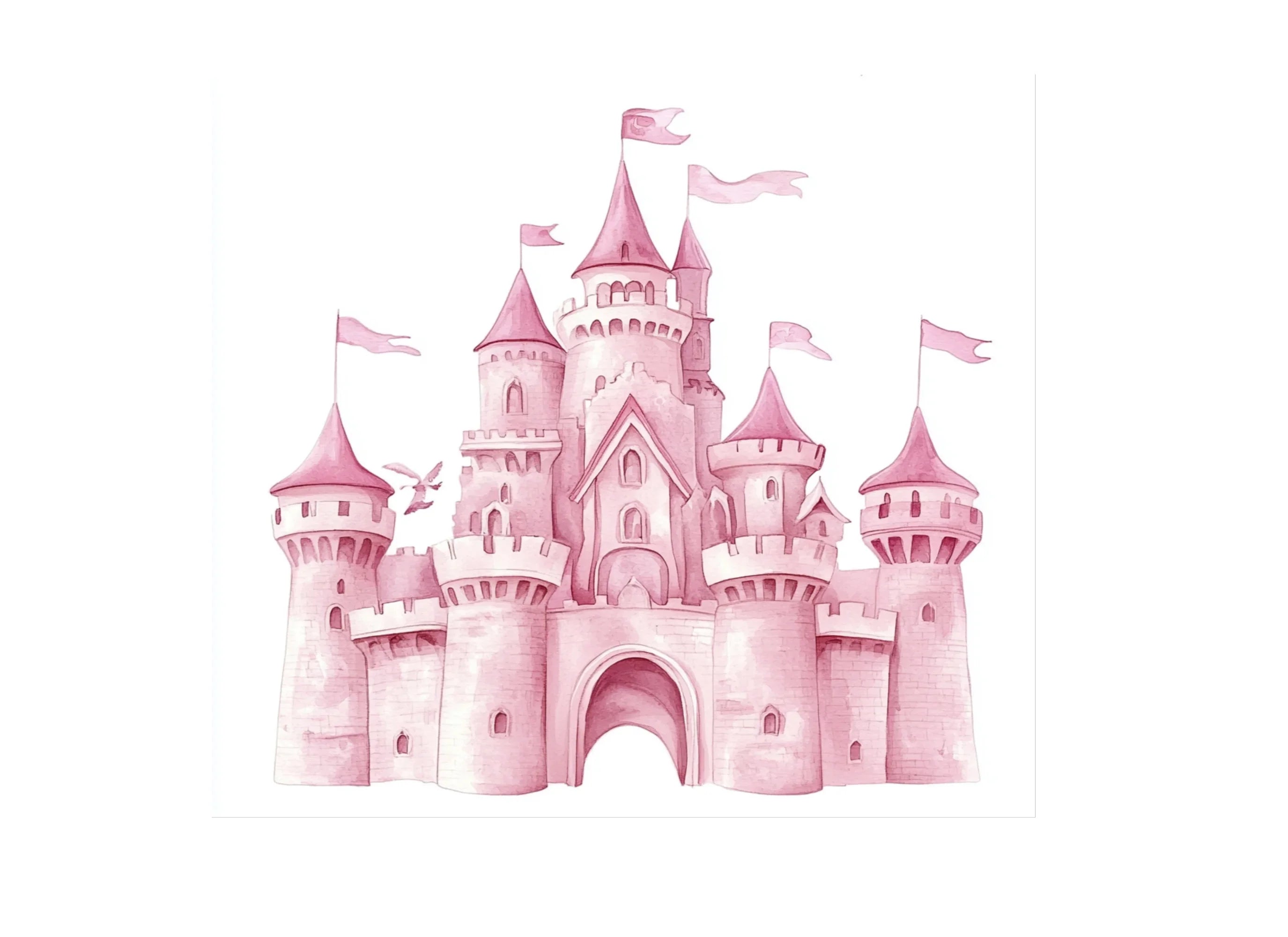 Pink Princess Castle Clipart Bundle