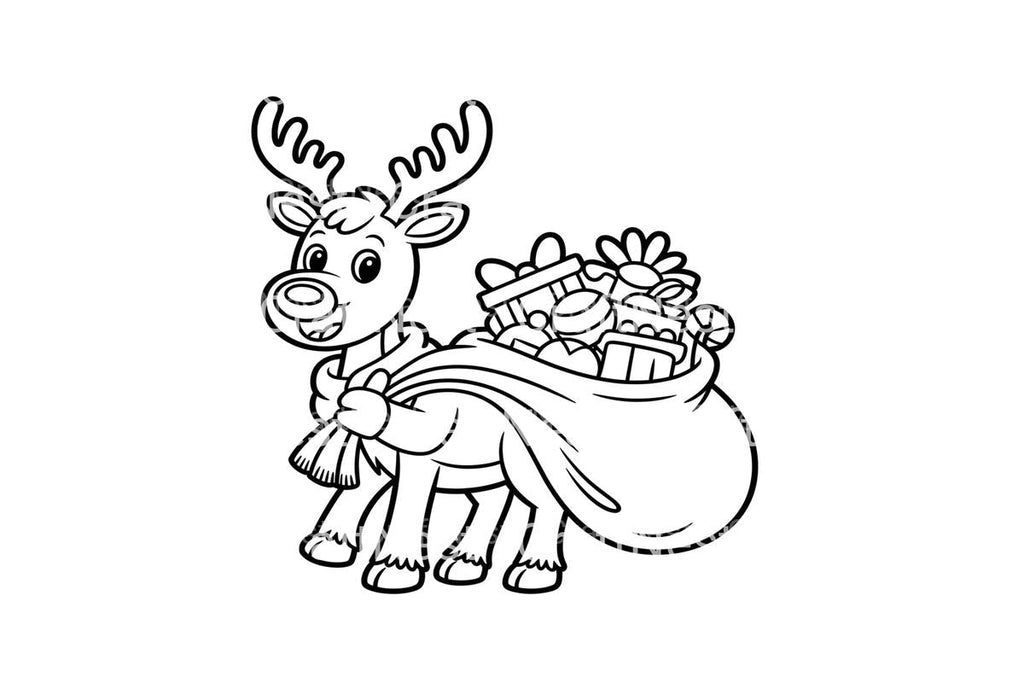 Christmas Reindeer with Gifts Coloring Books