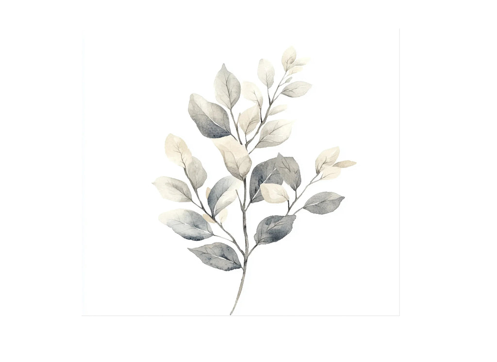 Elegant Gray Leafy Branch Clipart Bundle