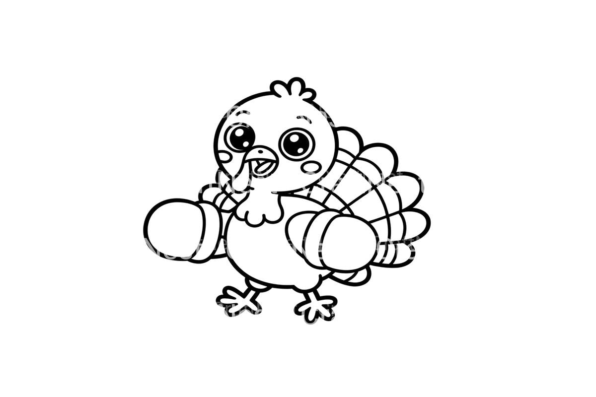 Baby Turkey with Mittens Coloring Books