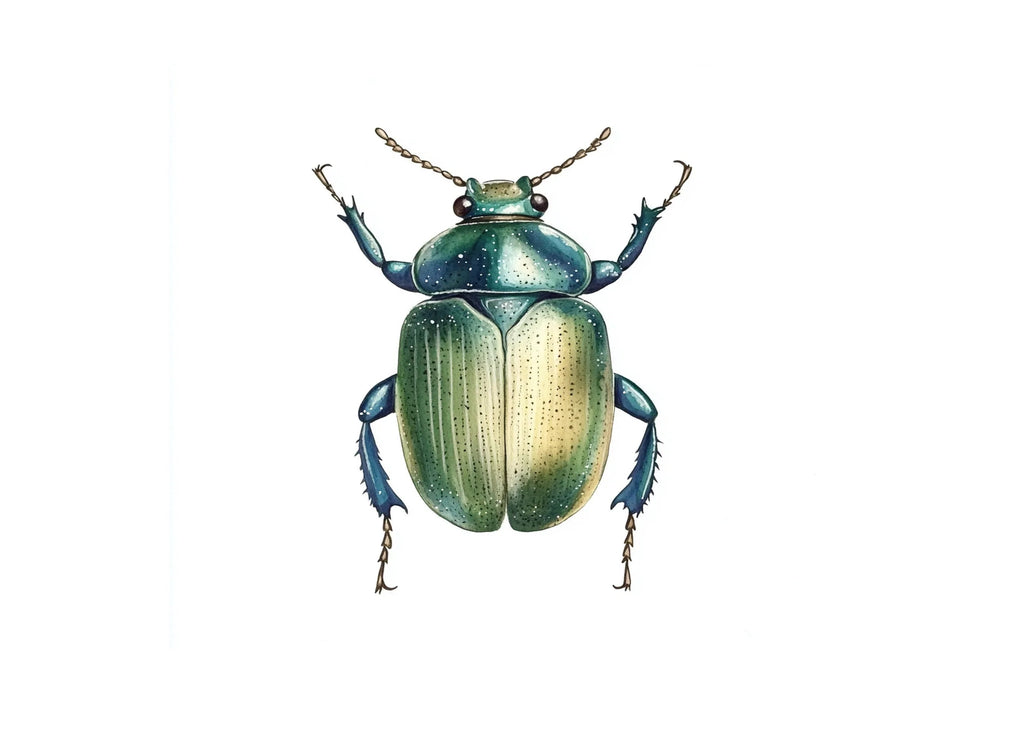 Shiny Green Beetle Clipart Bundle