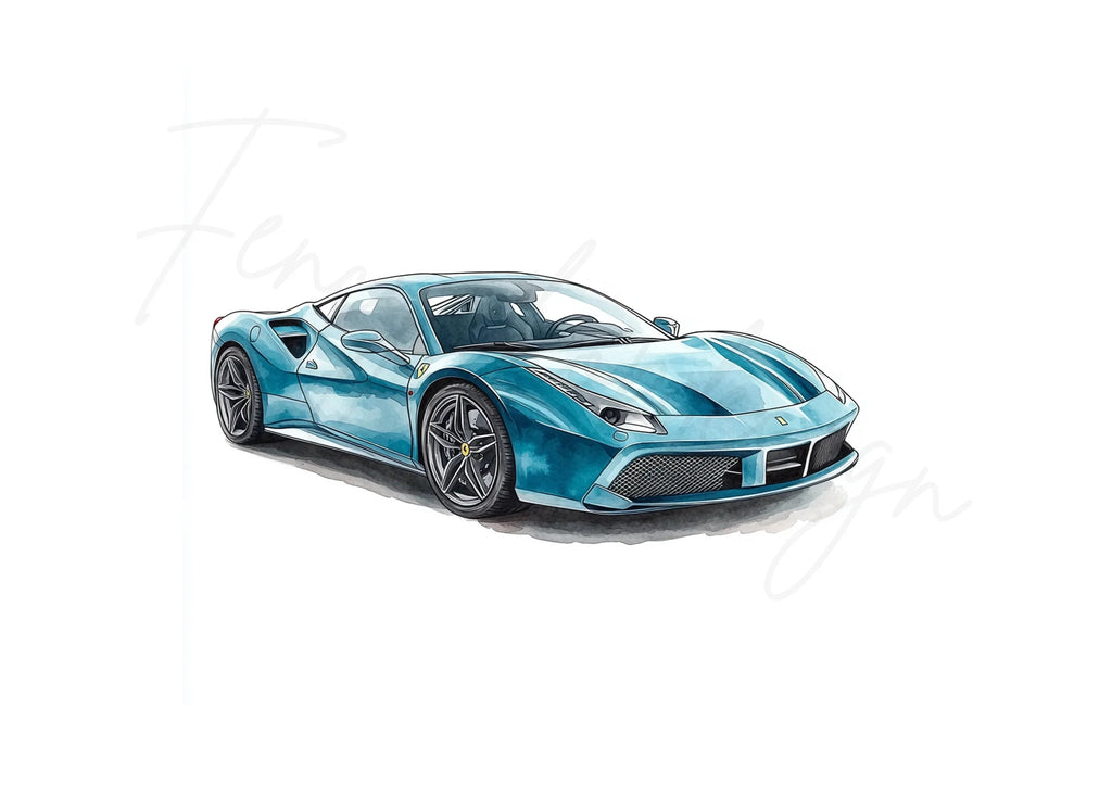Dynamic Blue Sports Cars Clipart Bundle