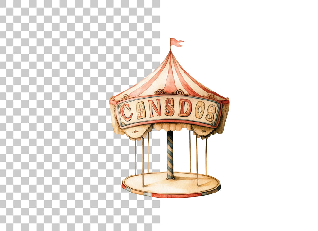 Vintage Circus Carousel Clipart Bundle