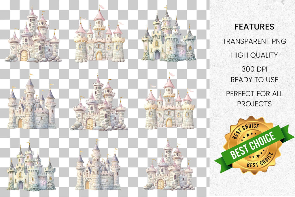 Fairytale Castle Clipart Bundle