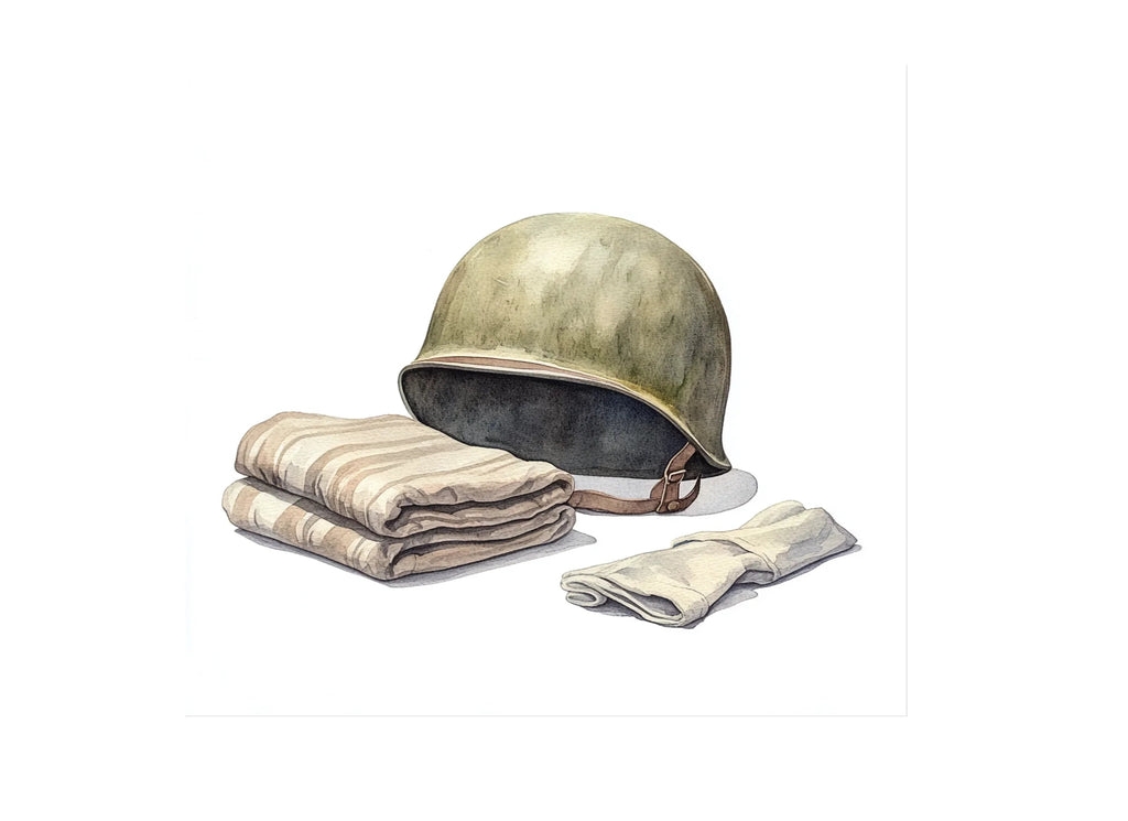 Military Helmet and Blanket Clipart Bundle