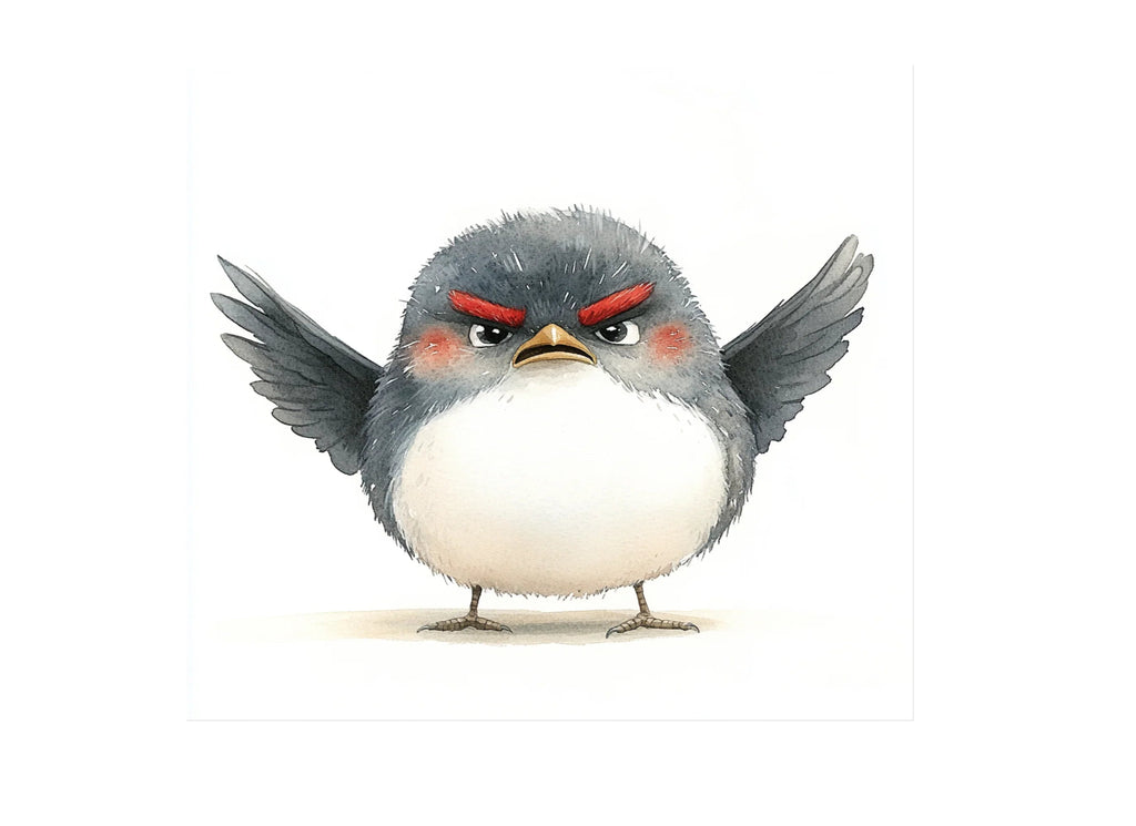 Cute Angry Grey Birds Clipart Bundle